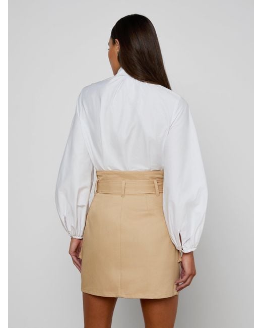 L'Agence Natural Deon Tie-Neck Blouse Top