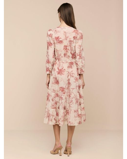 L'Agence Natural Serafine Midi Dress