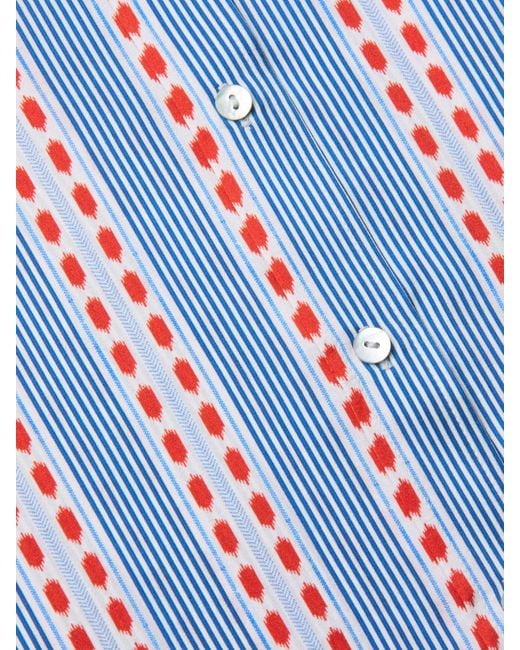 Chemisier En Soie Dani, Bleu À Motif Rayé Varié Blanc Et Rouge L'Agence en coloris Blue