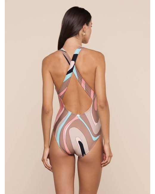 L'Agence Natural Lisa Plunge One-Piece Swimsuit