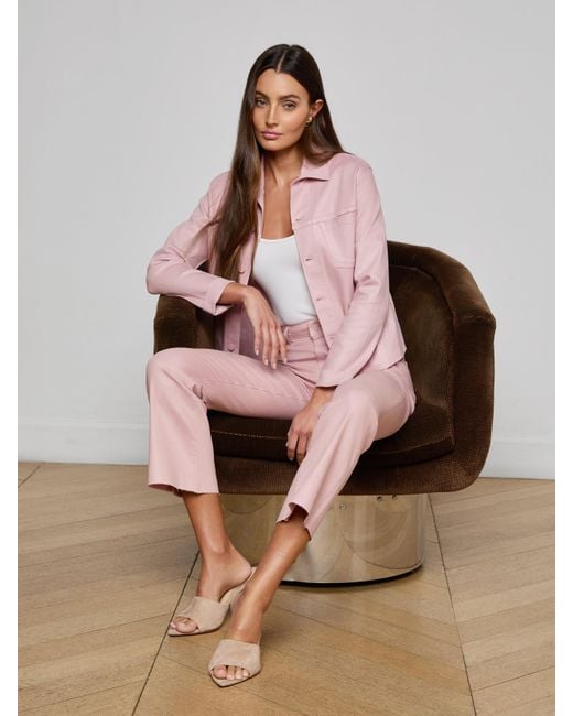 L'Agence Pink 'Agence Janelle Coated Jean Jacket