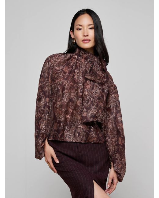 Chemisier Oversize Rhett, Marron À Motif Cachemire L'Agence en coloris Brown