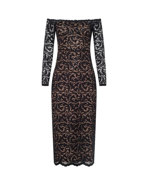 Robe En Dentelle À Sequins Lindsay, Noir L'Agence en coloris Black