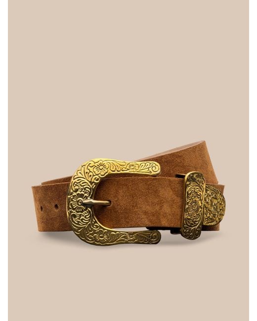 L'Agence Brown Otera Suede Belt