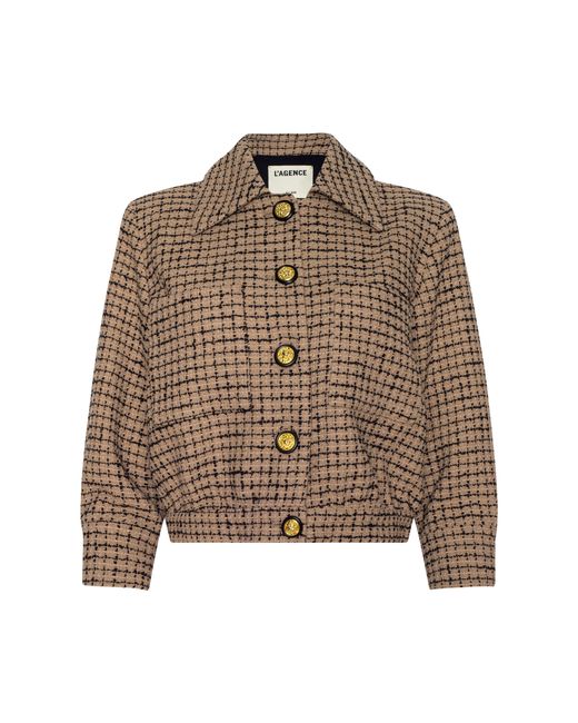 Veste Courte En Tweed Jia, Chai Latte/Noir L'Agence en coloris Brown