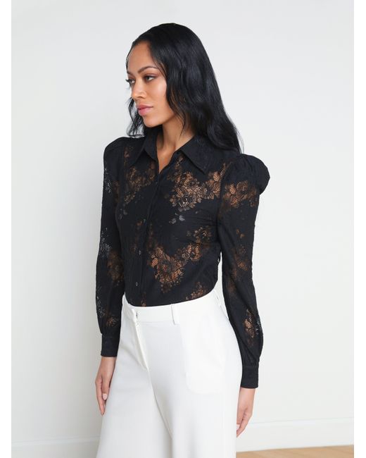 L'Agence Black Jenica Lace Blouse