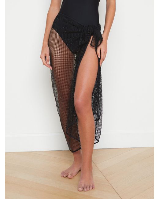 L'Agence Black Maribel Mesh Pareo