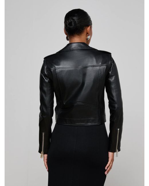 L'Agence Black Blakely Leather Biker Jacket