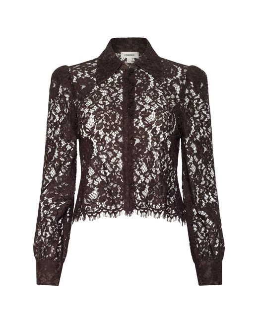 L'Agence Black 'Agence Anita Lace Blouse Top