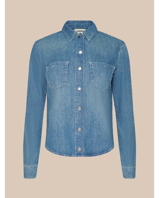 L'Agence Blue Isla Shirt
