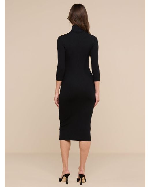 L'Agence Black Voletta Turtleneck Knit Dress
