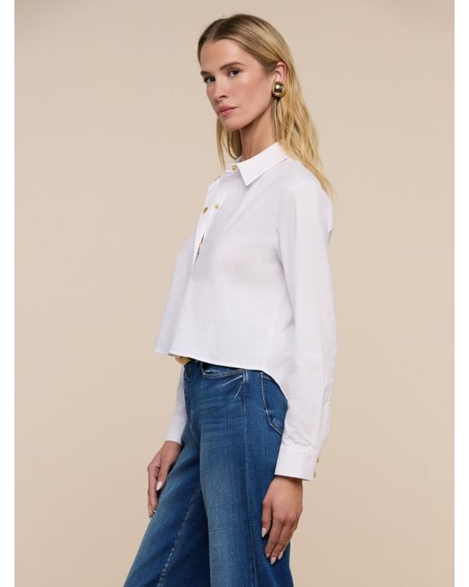 L'Agence White Cosette Button-Down Shirt