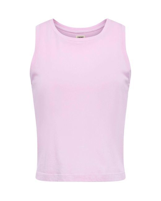 L'Agence Purple Mikaela Cotton Tank Top