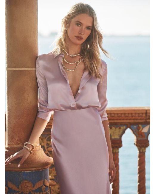 Chemisier En Soie Dani, Lilas Glacé L'Agence en coloris Pink