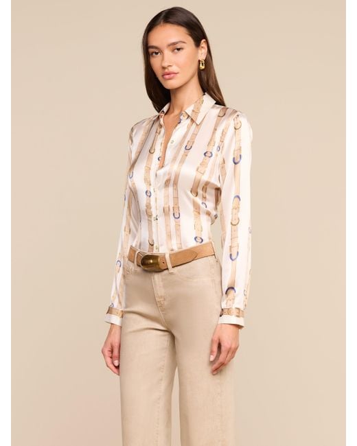 L'Agence Natural Tyler Silk Blouse Top