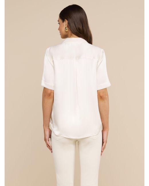 L'Agence White Ellah Short Sleeve Blouse