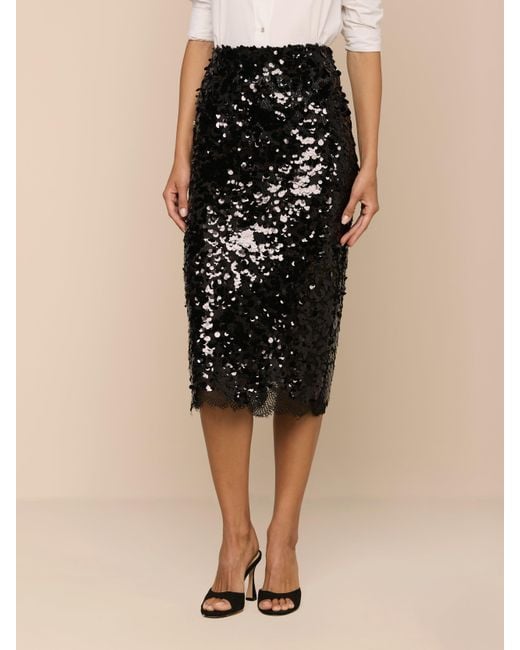 L'Agence Natural Makena Sequin Pencil Skirt