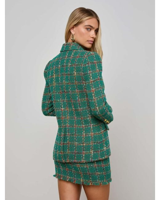 L'Agence Green Gweny Tweed Blazer