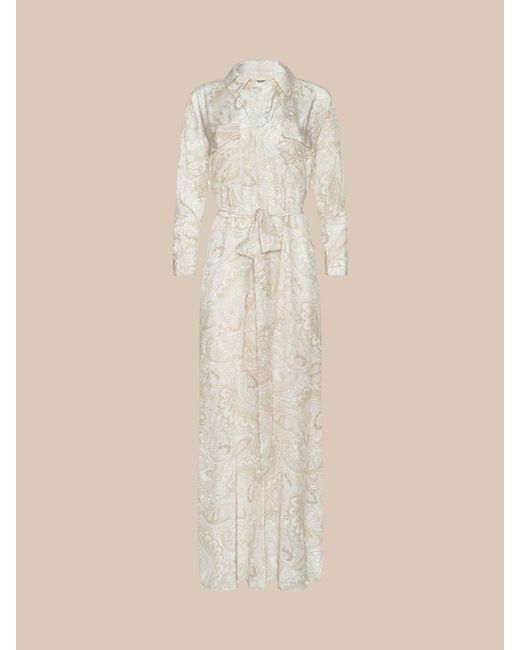 Robe Chemise En Soie Cameron, Blanc Vintage À Motif Cachemire Ton Sur Ton L'Agence en coloris Natural