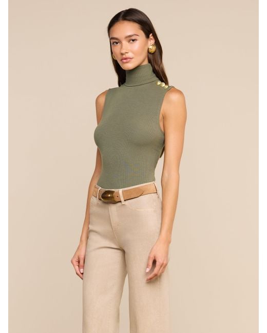 L'Agence Green Ceci Sleeveless Turtleneck