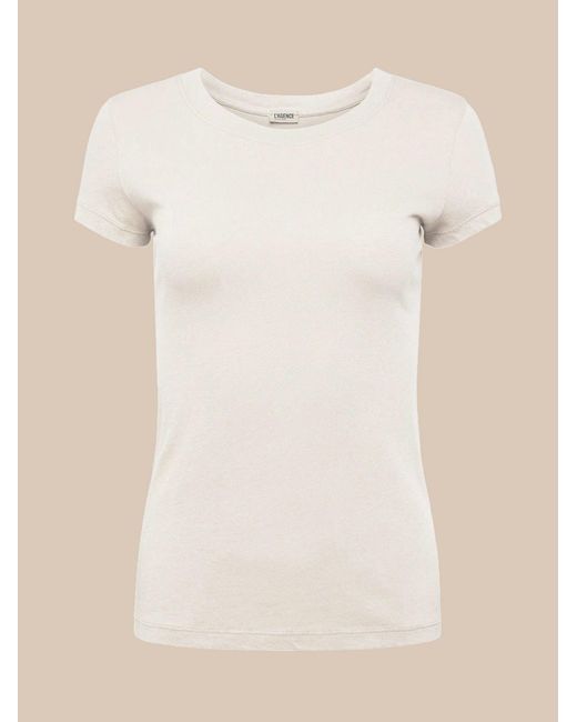 L'Agence White Cory Cotton Scoopneck Tee