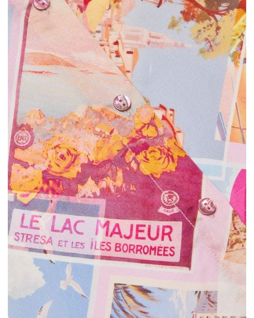 Chemisier En Soie Tyler, Rose Clair À Imprimé Carte Postale Coloré L'Agence en coloris Multicolor