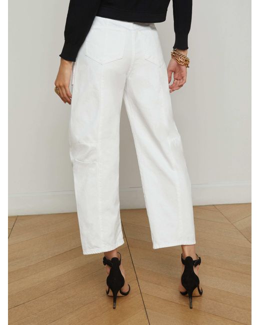 L'Agence White Cody Barrel-Leg Jean