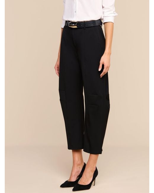 L'Agence Black Colby Barrel-Leg Trouser