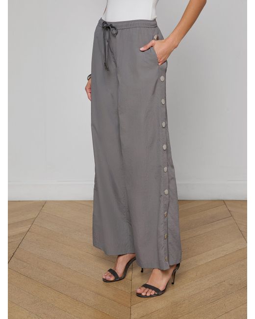 L'Agence Gray Valkyrie Snap Pants