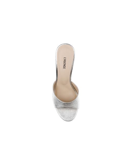 L'Agence White Avery Leather Open-Toe Mule