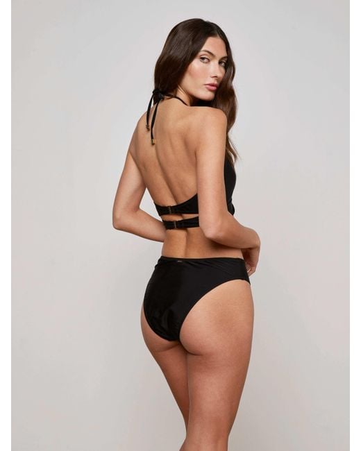 L'Agence Black Sirena Halter Bikini Top
