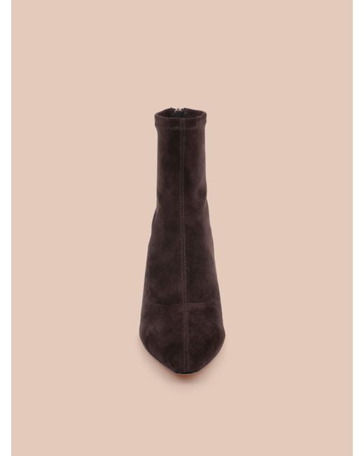 L'Agence Black Salome Stretch Suede Boot