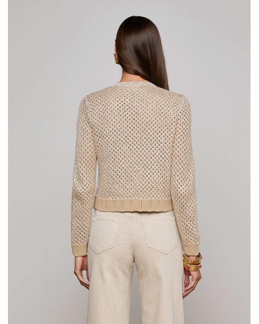 L'Agence Natural Blanca Sequin Cardigan