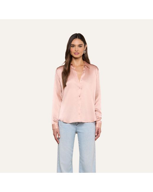 L'Agence Blue Tyler Silk Blouse Top