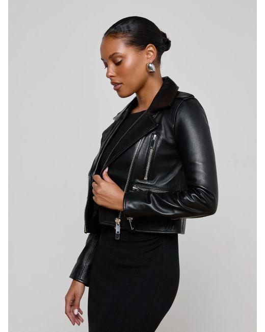 L'Agence Black Blakely Leather Biker Jacket