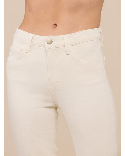 L'Agence White Kendra Cropped Flare Jean