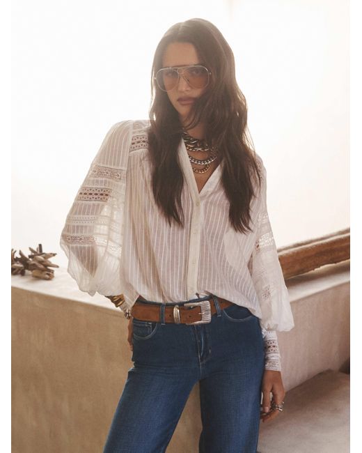 L'Agence White 'Agence Kiera Blouse Top