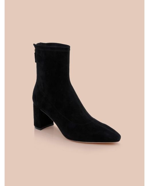 L'Agence Black Salome Stretch Suede Boot