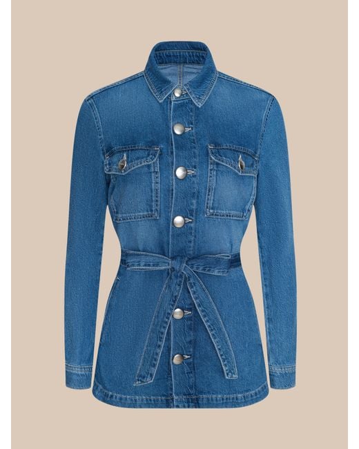 L'Agence Blue Samaya Denim Safari Jacket