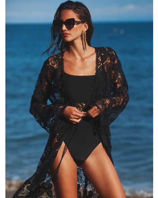 L'Agence Black Janus Cover-Up Robe