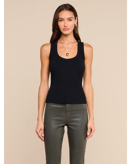 L'Agence Black Shania Racerback Tank Top