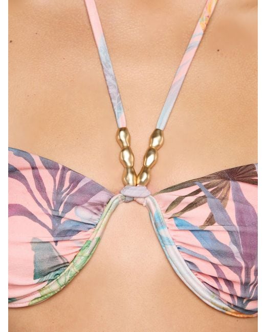 L'Agence Natural Suki Halter Bikini Top