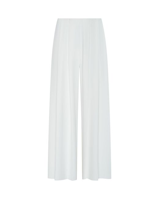 L'Agence White Novalynn Cropped Pleated Pants