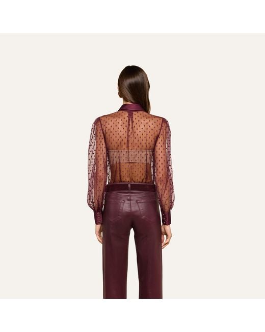L'Agence Purple 'Agence Sophie Swiss Dot Blouse Top