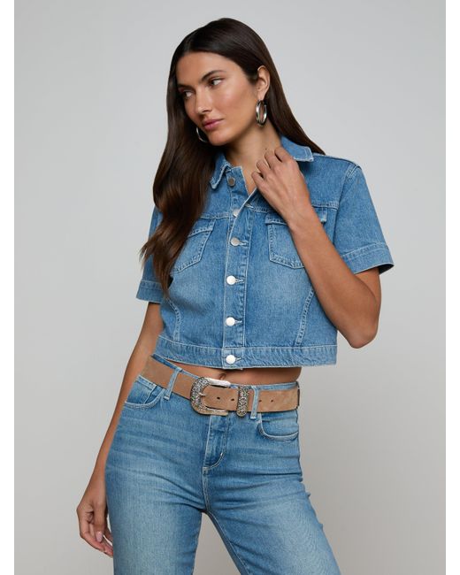 L'Agence Blue Kirstie Jean Shirt Jacket