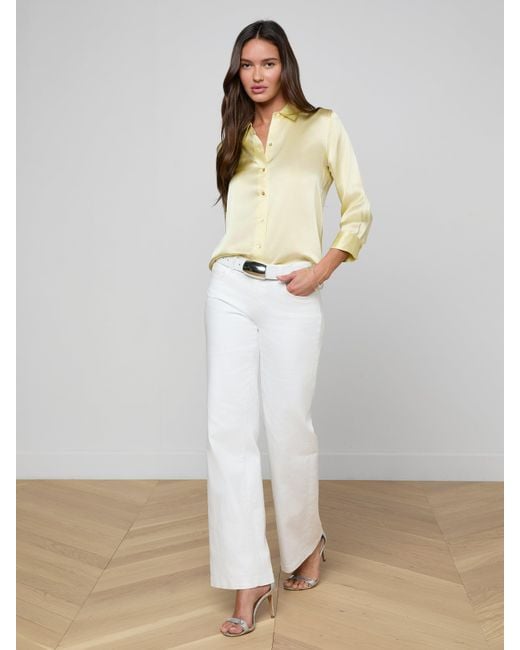 Chemisier En Soie Dani, Sorbet Citron L'Agence en coloris White