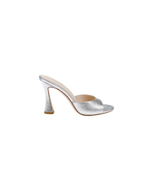 L'Agence White Avery Leather Open-Toe Mule