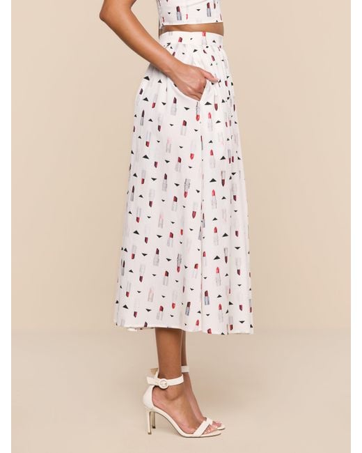 L'Agence Natural Seina Poplin Midi Skirt