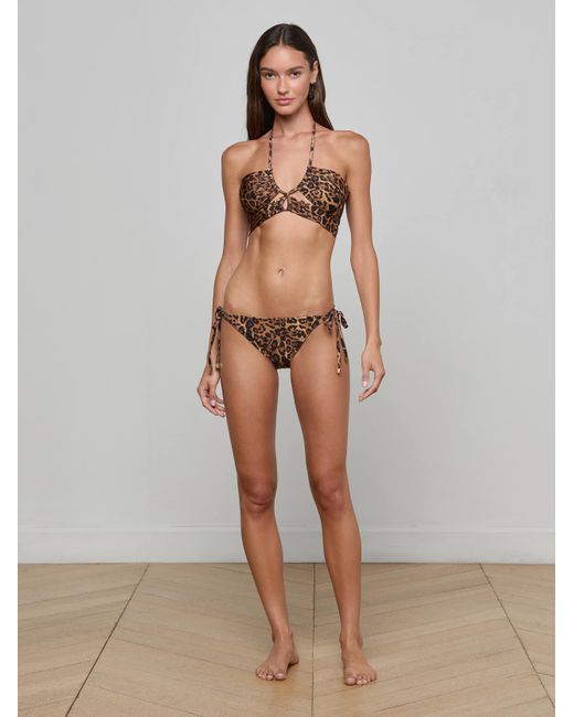 L'Agence Brown 'Agence Britt Tie-Side Bikini Bottom