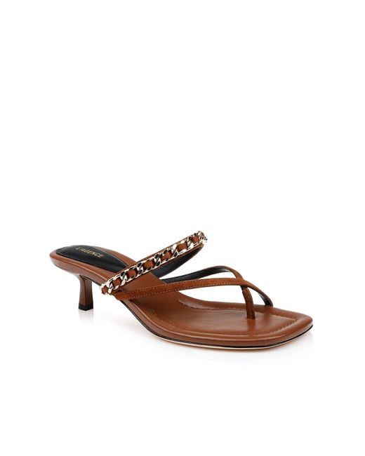 L'Agence Brown Georgette Kitten-Heel Sandal